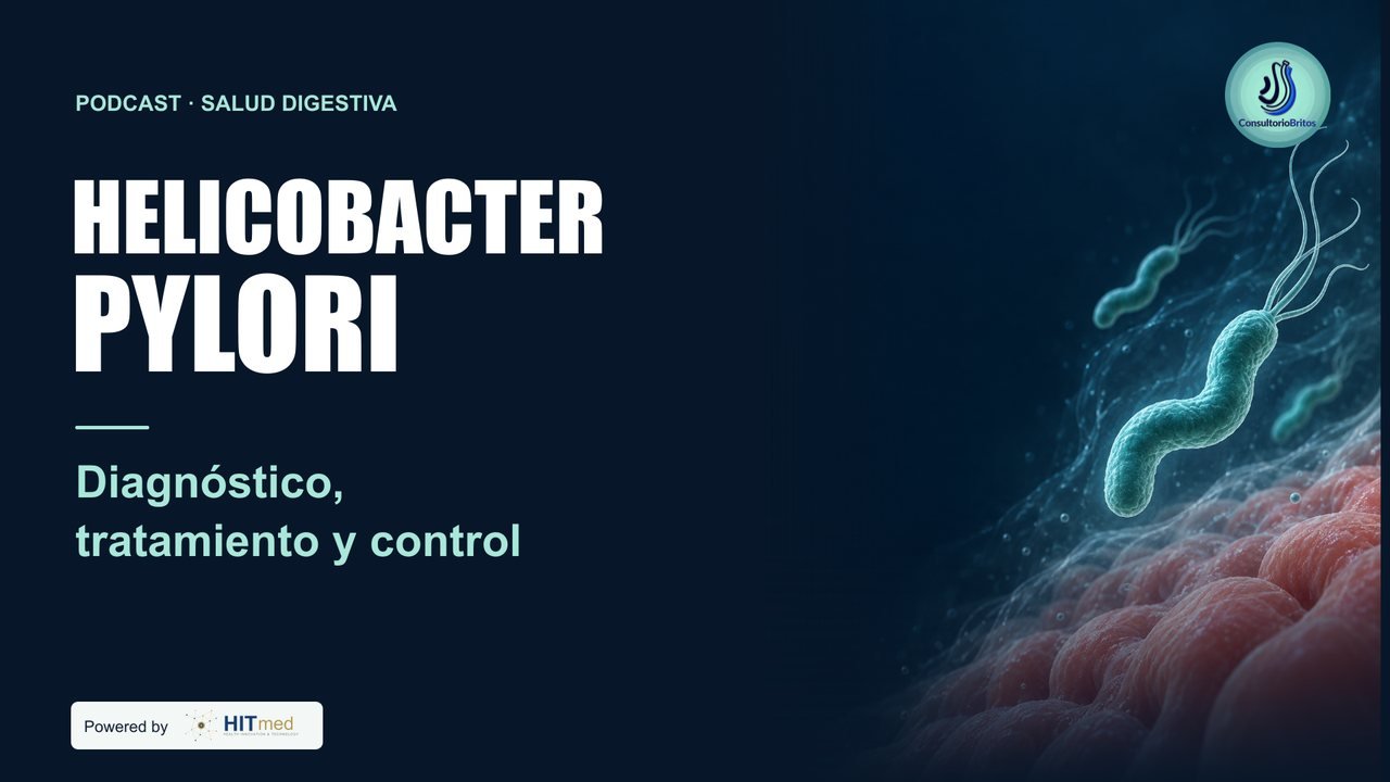Carátula del podcast: Helicobacter pylori. Diagnóstico, tratamiento y control